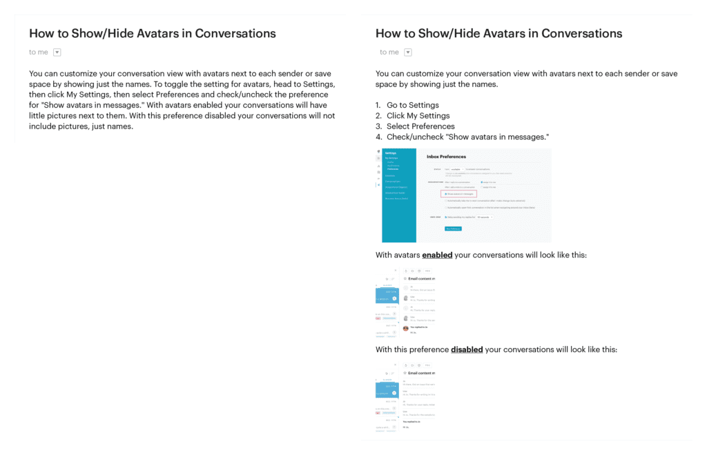 ejemplo de conversación con un cliente lado a lado ejemplo de diferentes formatos