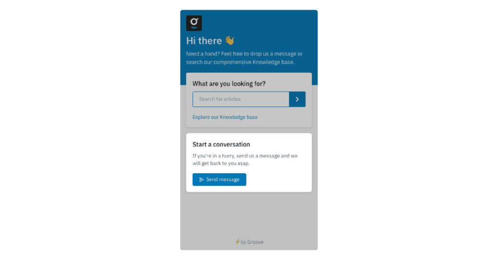 ejemplo de botón de contacto en un widget web de atención al cliente