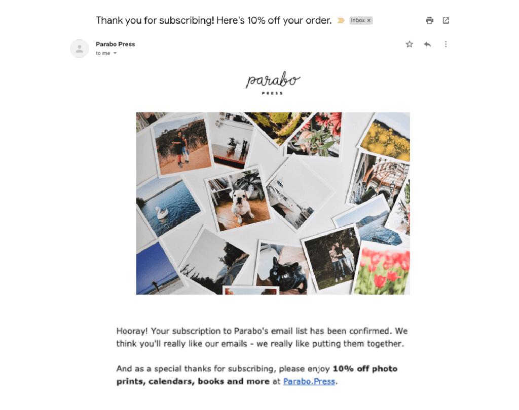 ejemplo de correo electrónico de respuesta automática de comercio electrónico.