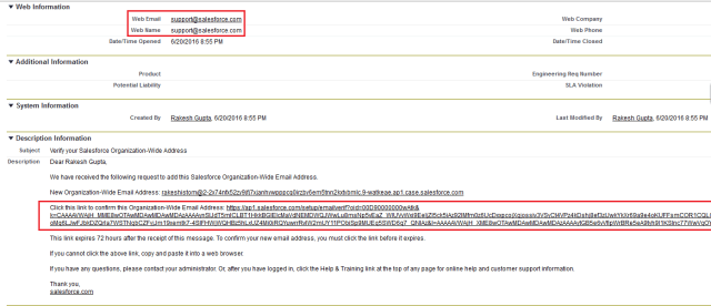 Verifique su dirección de toda la organización de Salesforce