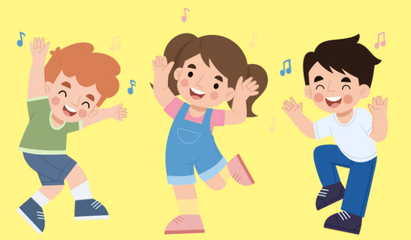 Un grupo de niños bailando Descripción generada automáticamente