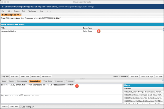 Cambiar la propiedad de Lightning Dashboards