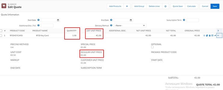 editar cotización en descuento de salesforce cpq