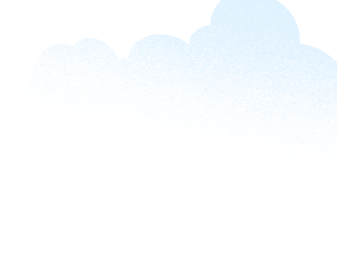 Nubes de diseño azul sobre fondo negro.