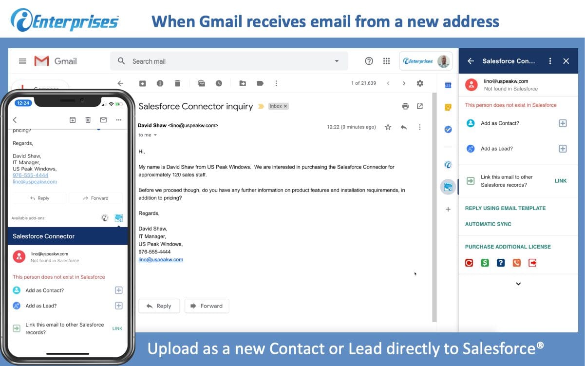 Integración de Gmail y Salesforce para contactos nuevos